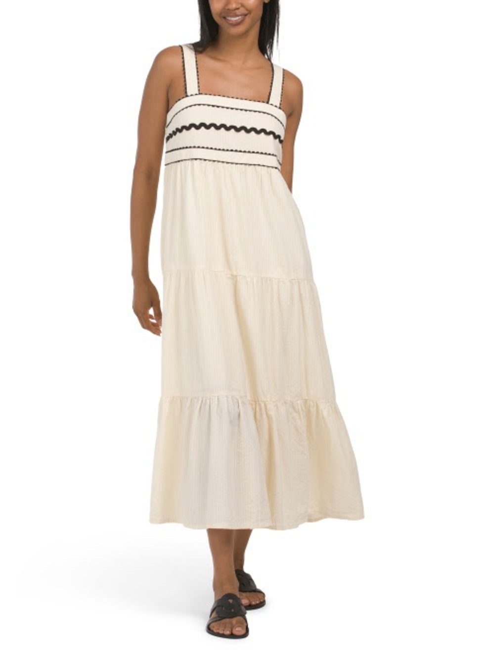 Sleeveless Maxi Dress with Ric Rac Trim